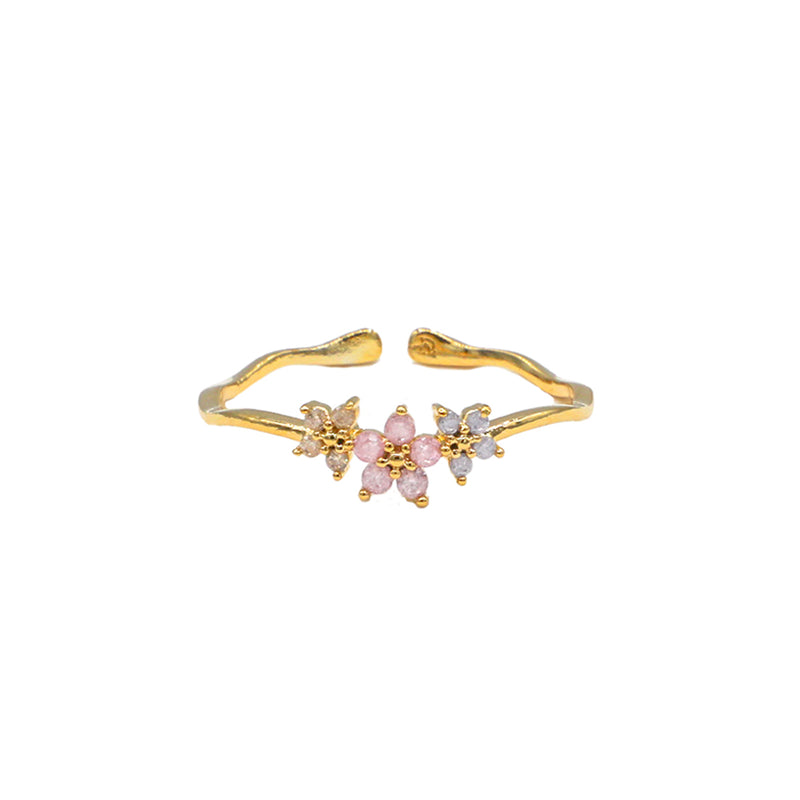 Trio-Flower Petal Ring