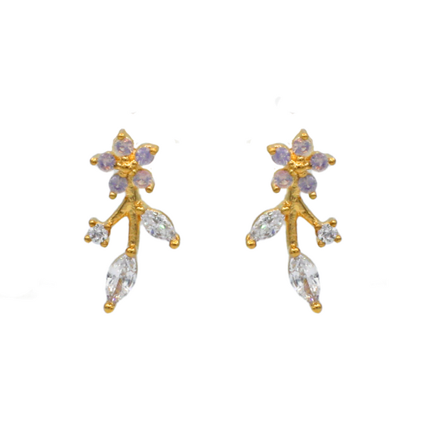 Floral Gem Petal Earrings